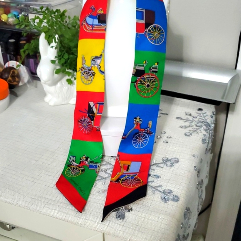 Hermes Colorful Carriage Design Scarf